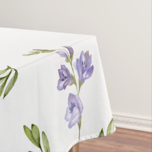 Lilafarbene Wildblumen-Wasserfarben-Blumenmuster Tischdecke