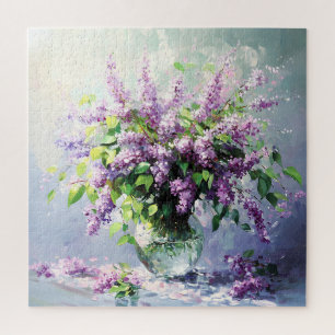 Lilafarbener Fliederstrauß in Blüte