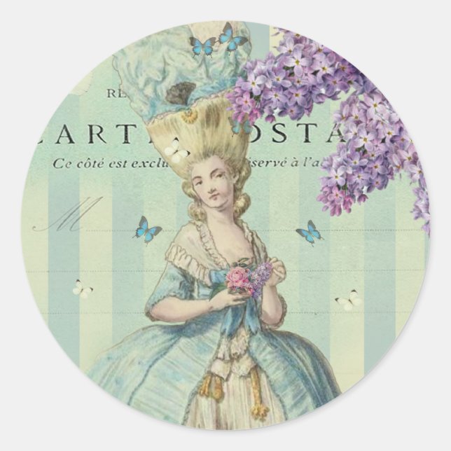 Lilas au printemps runder aufkleber (Vorderseite)