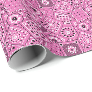 Lil'Cowgirl Pink Bandanna Print Wrapping Paper Geschenkpapier