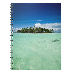 L'île du Pacifique avec le carnet de palmiers