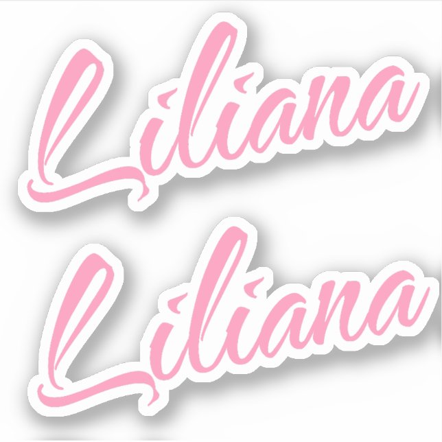 Liliana-Dekorname in Rosa x2-Aufkleber Aufkleber (Vorderseite)