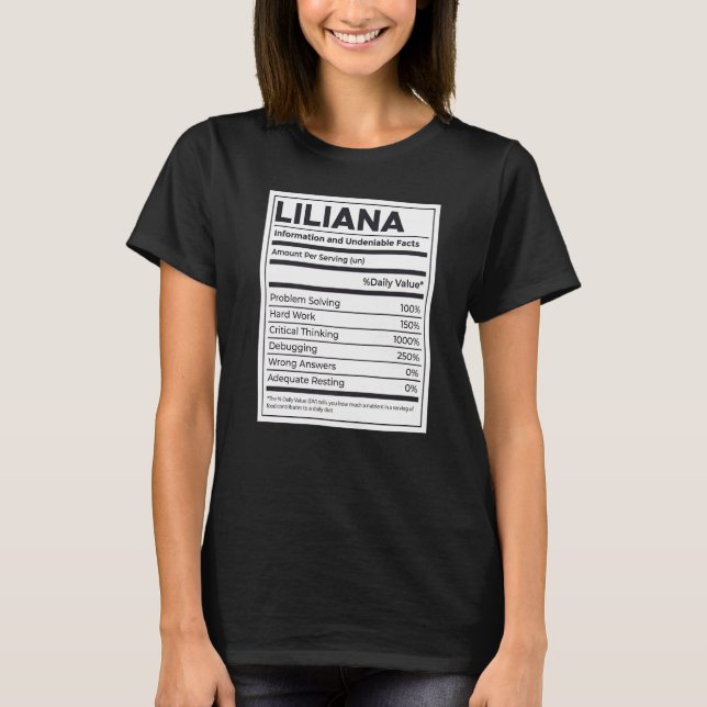Liliana Ernährungs-Information-Problem Lösung hart T-Shirt (Vorderseite)