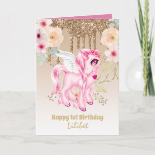 Lilibet 1er Anniversaire Cartes - Princesse Unicor