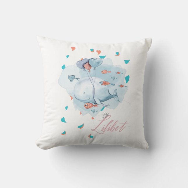 Lilibet nannte magische WALE-Geschenke für Mädchen Kissen (Vorderseite)