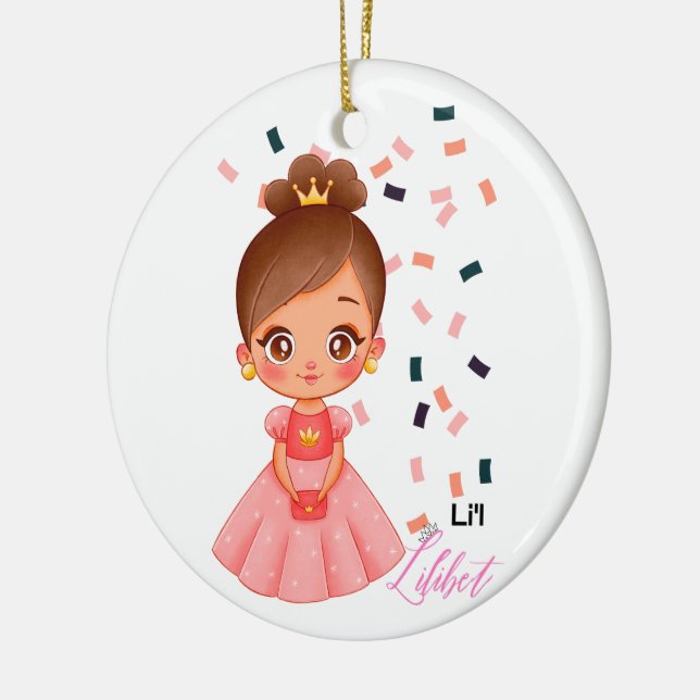 Lilibet nannte Peach Princess Geschenke für Mädche Keramik Ornament (Links)
