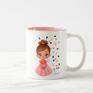 Lilibet nannte Peach Princess Geschenke für Mädche Zweifarbige Tasse
