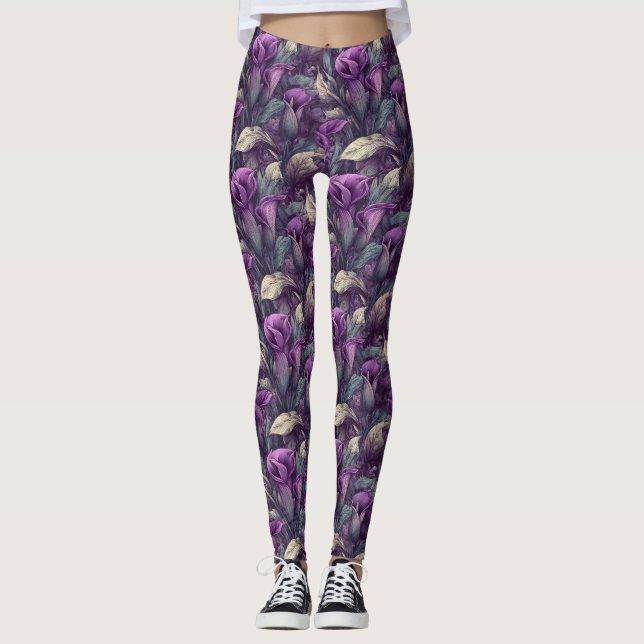 Lilie Active Wear Kalla-Lilien Ästhetik Abschluss Leggings (Vorderseite)