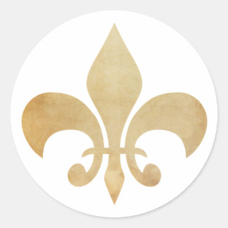 Lilie Antique Gold Tan Runder Aufkleber