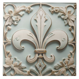 Lilie Antique Pastel Light Minze Imitats Relief Fliese