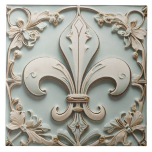 Lilie Antique Pastel Light Minze Imitats Relief Fliese