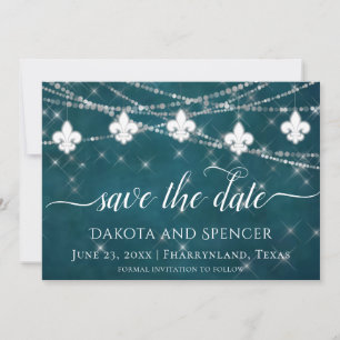 Lilie Aquamarin Lights Moody Dark Wedding Save The Date