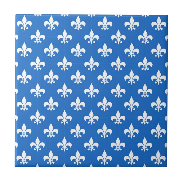 Lilie auf Blau Fliese (Vorderseite)