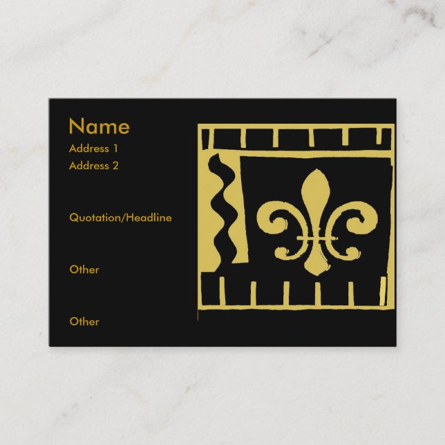 Lilie Black und Gold Tiles Visitenkarte (Vorderseite)