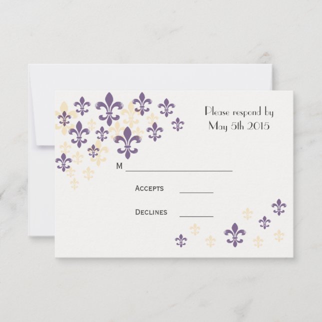 Lilie Cascade RSVP Cards Karte (Vorderseite)