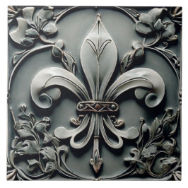 Lilie Charcoal Gray Dark Gray Imitats Relief Fliese