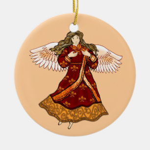 Lilie Christlich Engel Keramik Ornament