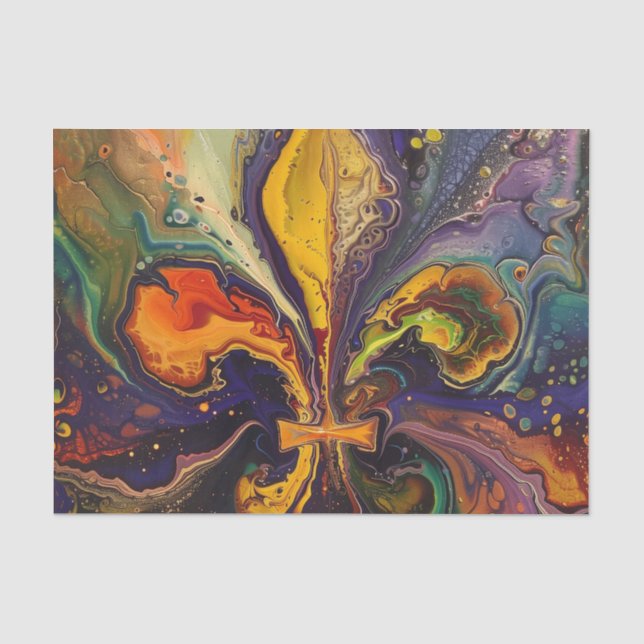 Lilie Colorful Mardi Gras Seidenpapier (Vorderseite)