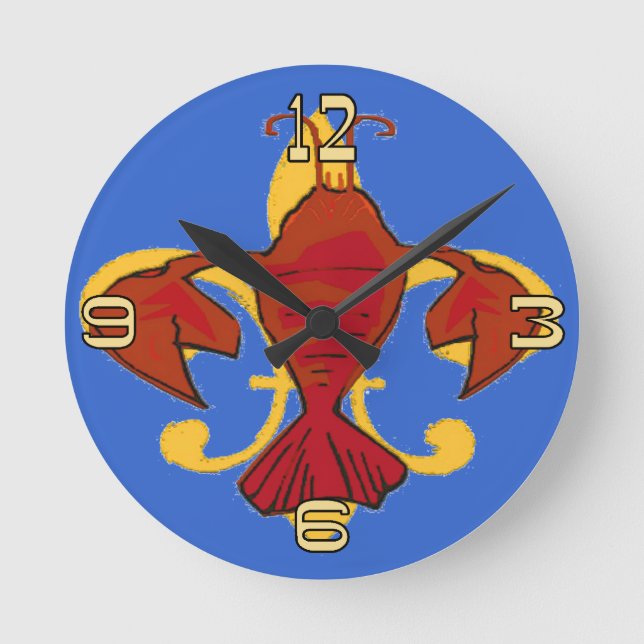 Lilie Crayfish Humster Design Runde Wanduhr (Vorderseite)