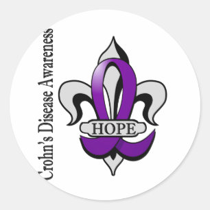 Lilie Crohn's Disease Hope Runder Aufkleber