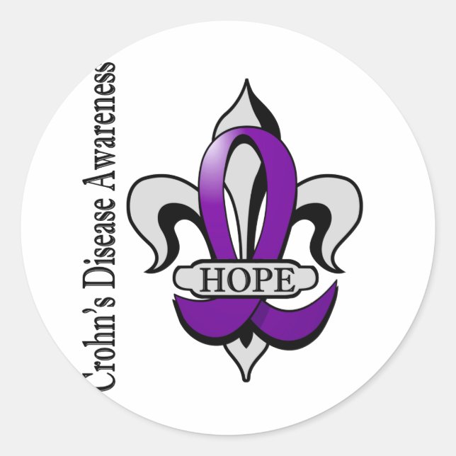 Lilie Crohn's Disease Hope Runder Aufkleber (Vorderseite)
