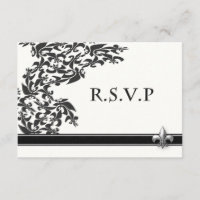 Lilie Damask Muster Wedding RSVP Card