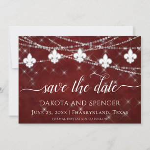 Lilie Dark Red Lights   Elegante Hochzeit Save The Date