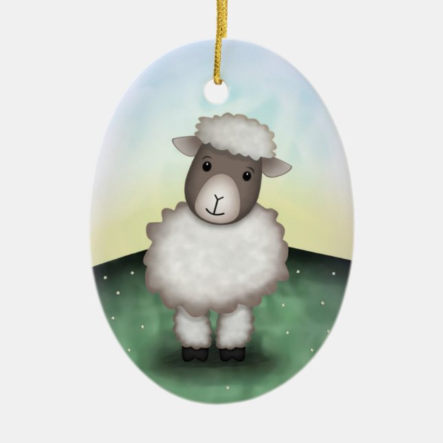 Lilie das Lamm - Verzierung Keramik Ornament (Vorne)