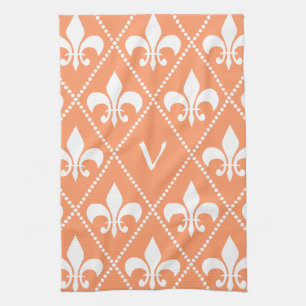 Lilie der Lachse mit Monogramm Handtuch