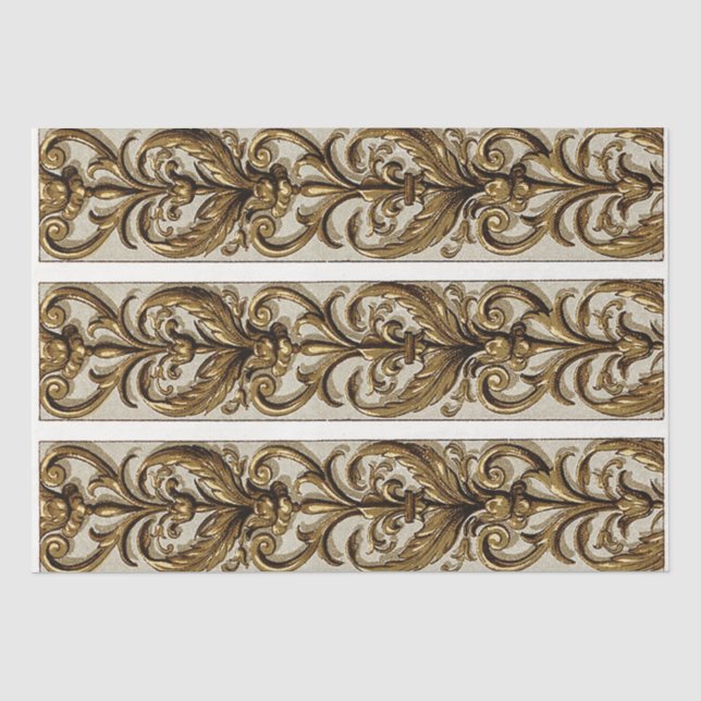 Lilie der verzierten Ornamente an der Grenze Seidenpapier (Vorderseite)