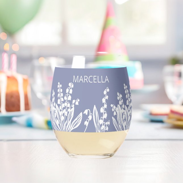 Lilie des Individuellen Namens Valley Weinglas Ohne Stiel (Insitu (Geburtstag))