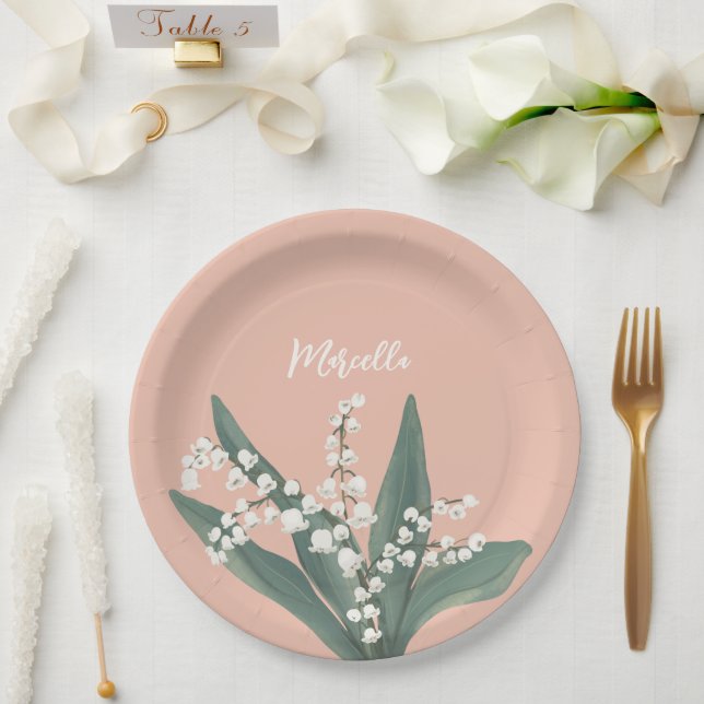 Lilie des Personalisierten Tals Pappteller (Hochzeit)