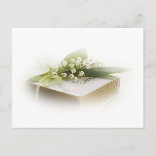 Lilie des Tales mit Bibel Postkarte (Vorderseite)