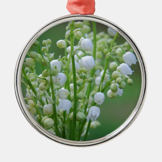 Lilie des Tals Silbernes Ornament (Vorne)