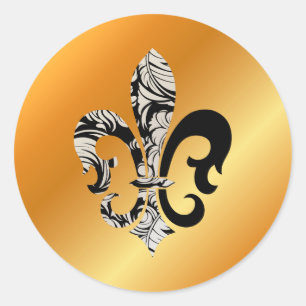 Lilie, DIY-Hintergrund+Text Runder Aufkleber