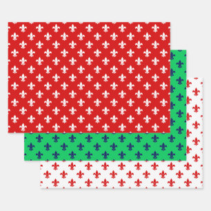 Lilie DIY Muster und Hintergrundfarben Geschenkpapier Set