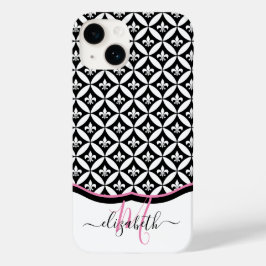 Lilie Eternity Pattern Monogram - Black Case-Mate iPhone 14 Hülle
