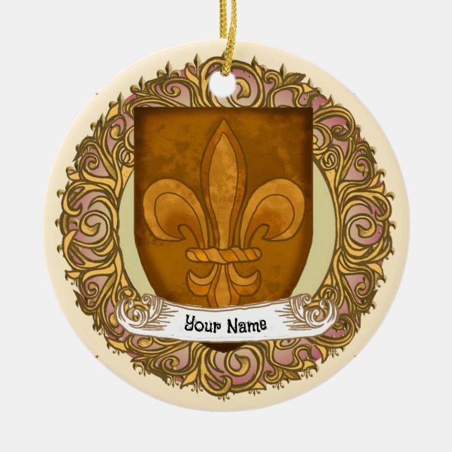 Lilie Familienwappen Nachname Keramik Ornament (Vorne)