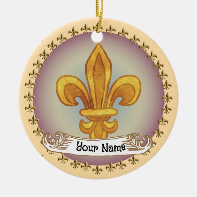 Lilie Familienwappen Nachname Keramik Ornament (Vorne)