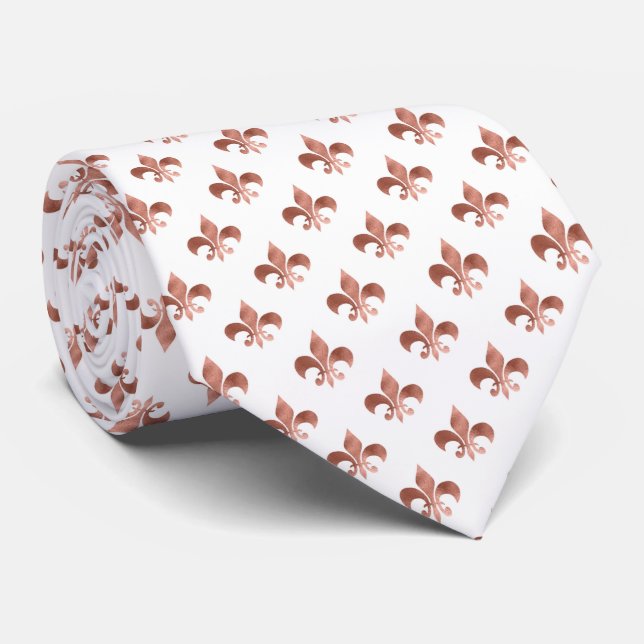 Lilie-Fliesen-Muster Rose Goldhals-Krawatte Krawatte (Gerollt)