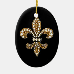 Lilie Flor New Orleans - Gold individuell anpassen Keramikornament