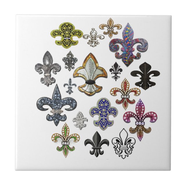 Lilie Flor New Orleans Jewel Sparkle Fliese (Vorderseite)