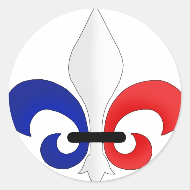 Lilie Frankreich - Flaggenfarben Runder Aufkleber (Vorderseite)