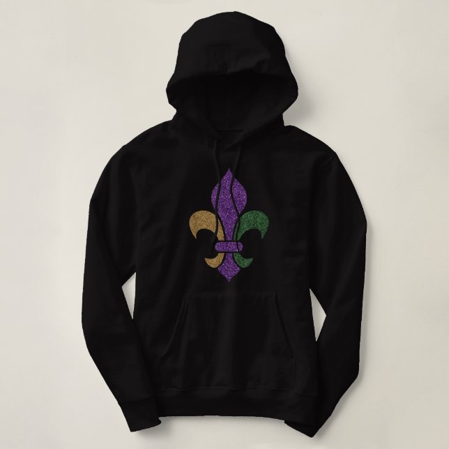 Lilie Glitzer Effect Mardi Gras 2018 Hoodie (Design vorne)