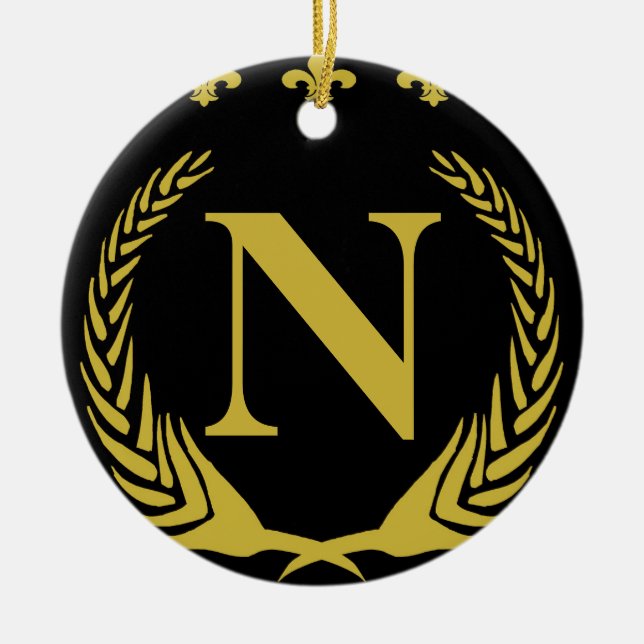 Lilie Gold, Letter oder Zahl Keramikornament (Vorne)