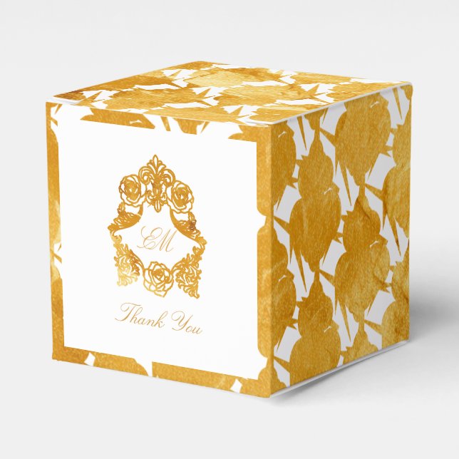 Lilie Gold pattern - Rokoko Wappen Wedding Geschenkschachtel (Vorderseite)