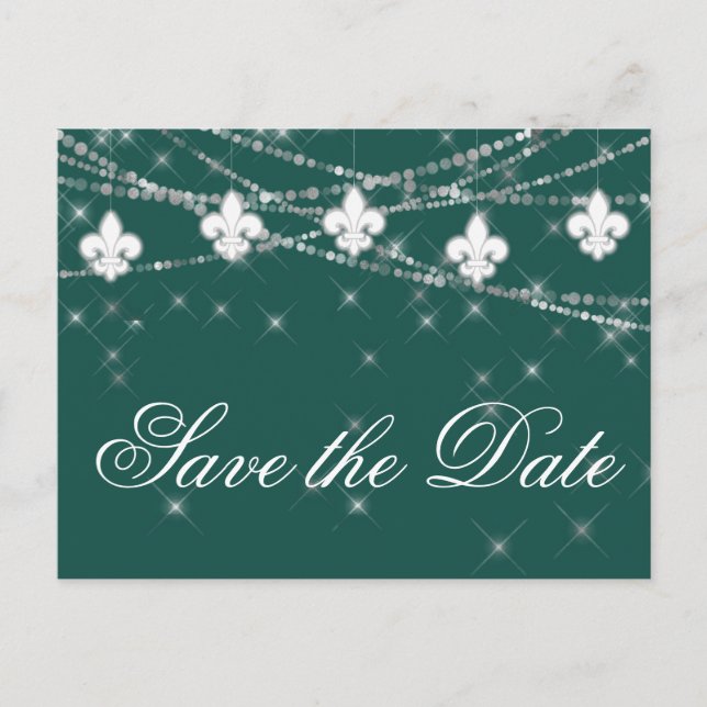 Lilie Green Lights | Bold Themed Wedding Ankündigungspostkarte (Vorderseite)