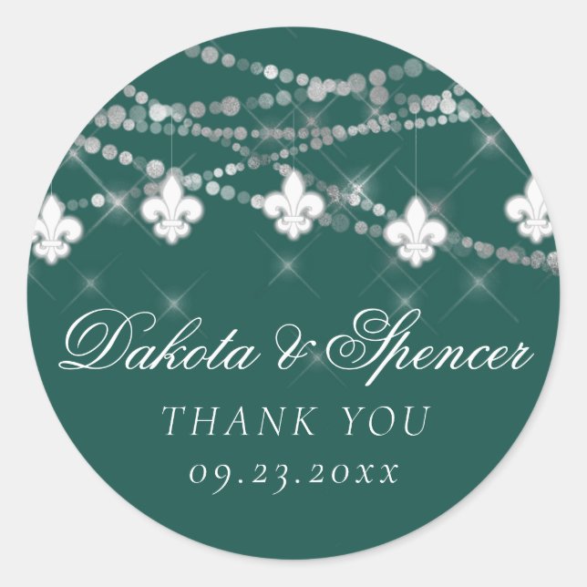 Lilie Green Lights | Moody Dark Wedding Runder Aufkleber (Vorderseite)