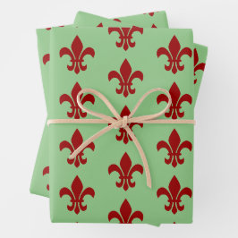 Lilie Green und Red Geschenkpapier Set