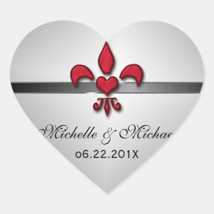 Lilie Heart Wedding Herz-Aufkleber